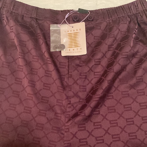 SAVAGE X FENTY Lingerie Pants Women’s Size S Woven Voile Monogram Sleep Pants PJ - Picture 2 of 11